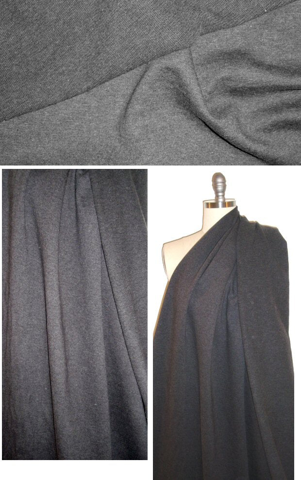 Italian cotton waffle doubleknit - charcoal