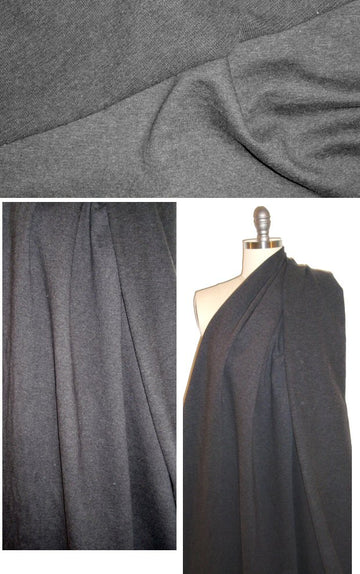 Italian cotton waffle doubleknit - charcoal