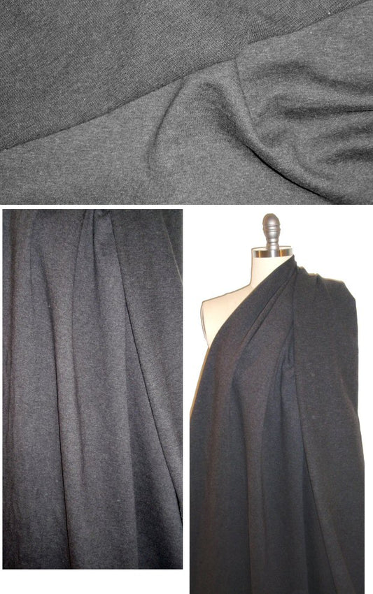 Italian cotton waffle doubleknit - charcoal