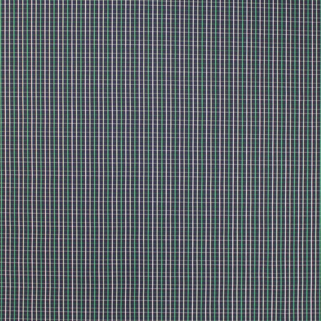 yarn dyed mini-plaid cotton shirting - navy/kelly