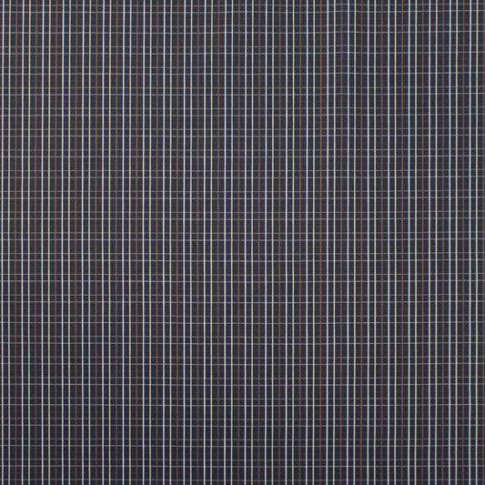 yarn dyed mini-plaid cotton shirting - navy/russet