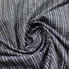 yarn dyed mini-plaid cotton shirting - navy/russet 1.75 yd