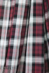 CA designer semi-sheer plaid cotton woven - burgundy