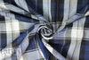CA designer semi-sheer plaid cotton woven - navy 1.5 yds