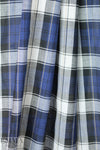 CA designer semi-sheer plaid cotton woven - navy 1.5 yds
