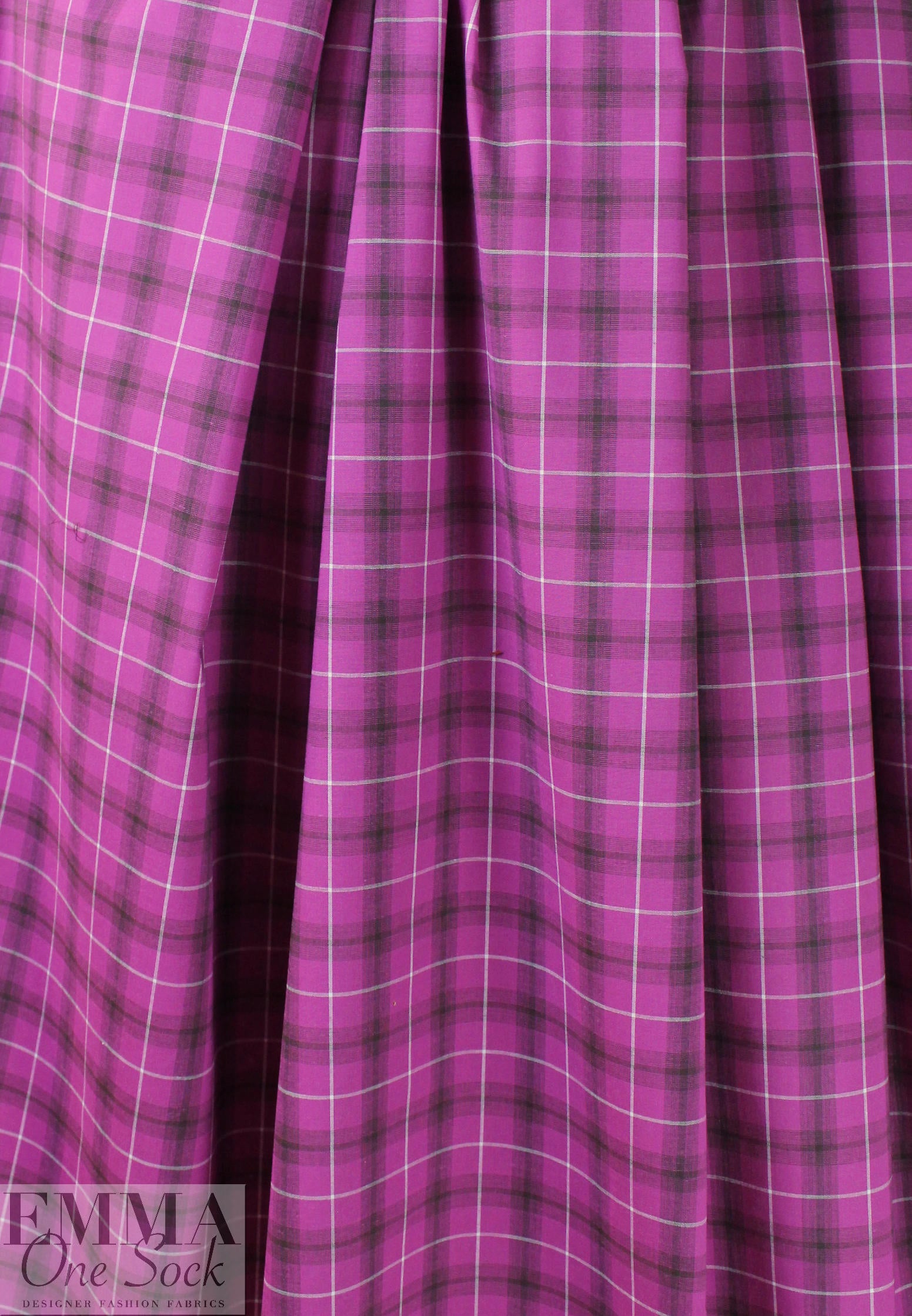 CA designer crocus/shark plaid cotton stretch shirting 1.25 yds