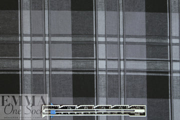CA designer black/gray plaid cotton stretch shirting 1.75 yd
