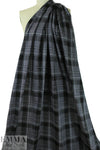 CA designer black/gray plaid cotton stretch shirting