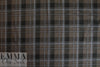 CA designer bark/black/gray plaid cotton stretch shirting