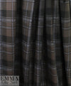 CA designer bark/black/gray plaid cotton stretch shirting