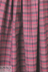 French yarn-dyed plaid cotton shirting - denim/rouge