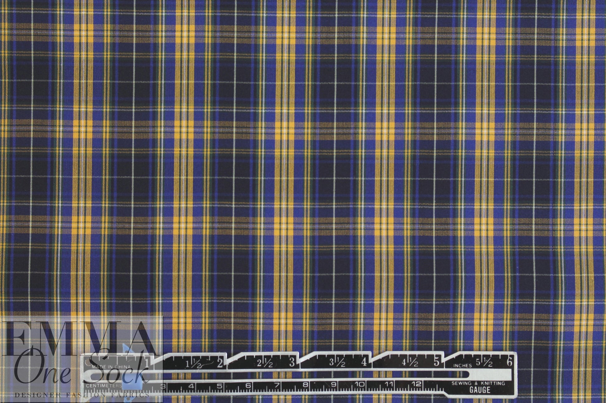 Br00ks Bros. blue/sunshine yarn-dyed plaid cotton shirting