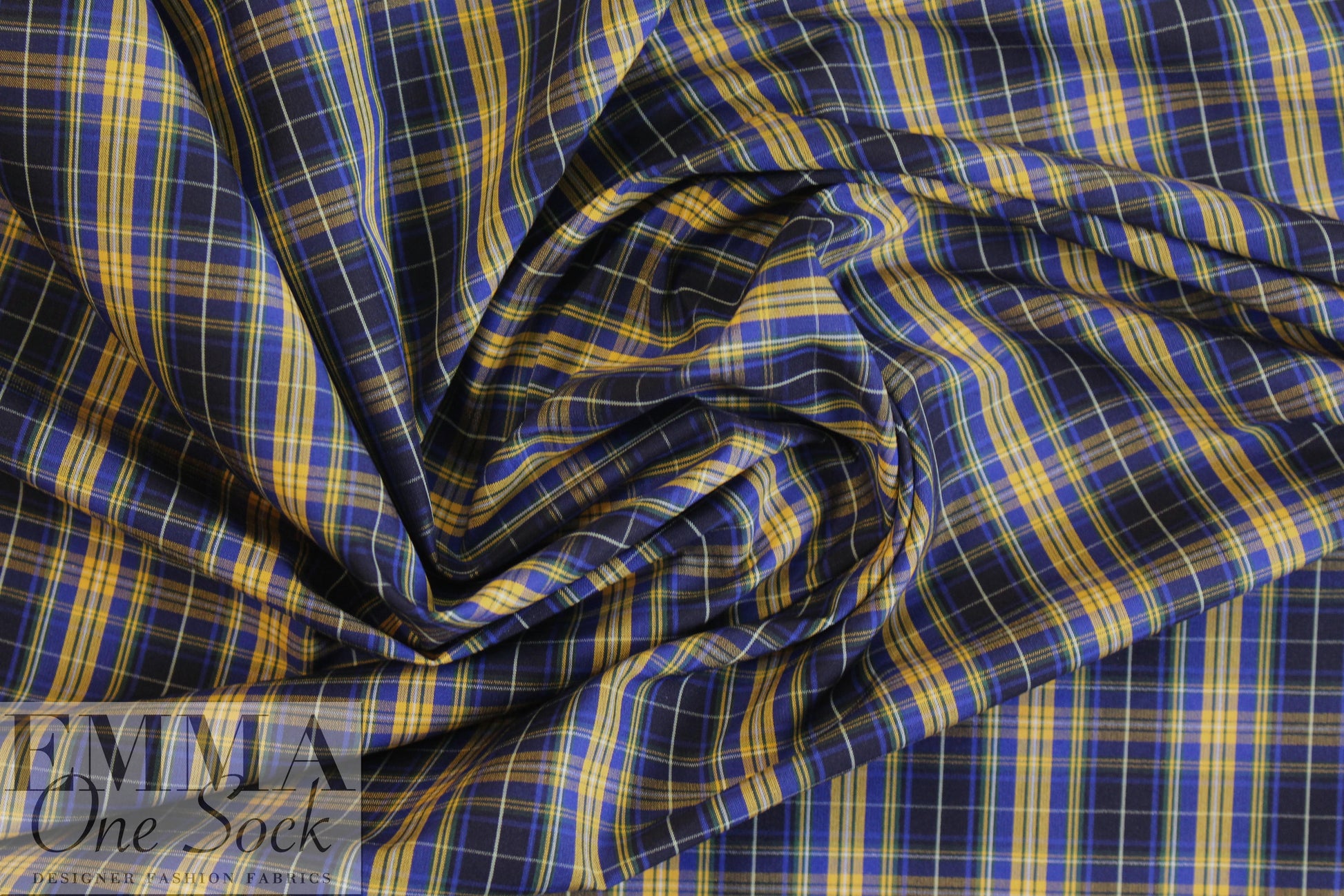Br00ks Bros. blue/sunshine yarn-dyed plaid cotton shirting