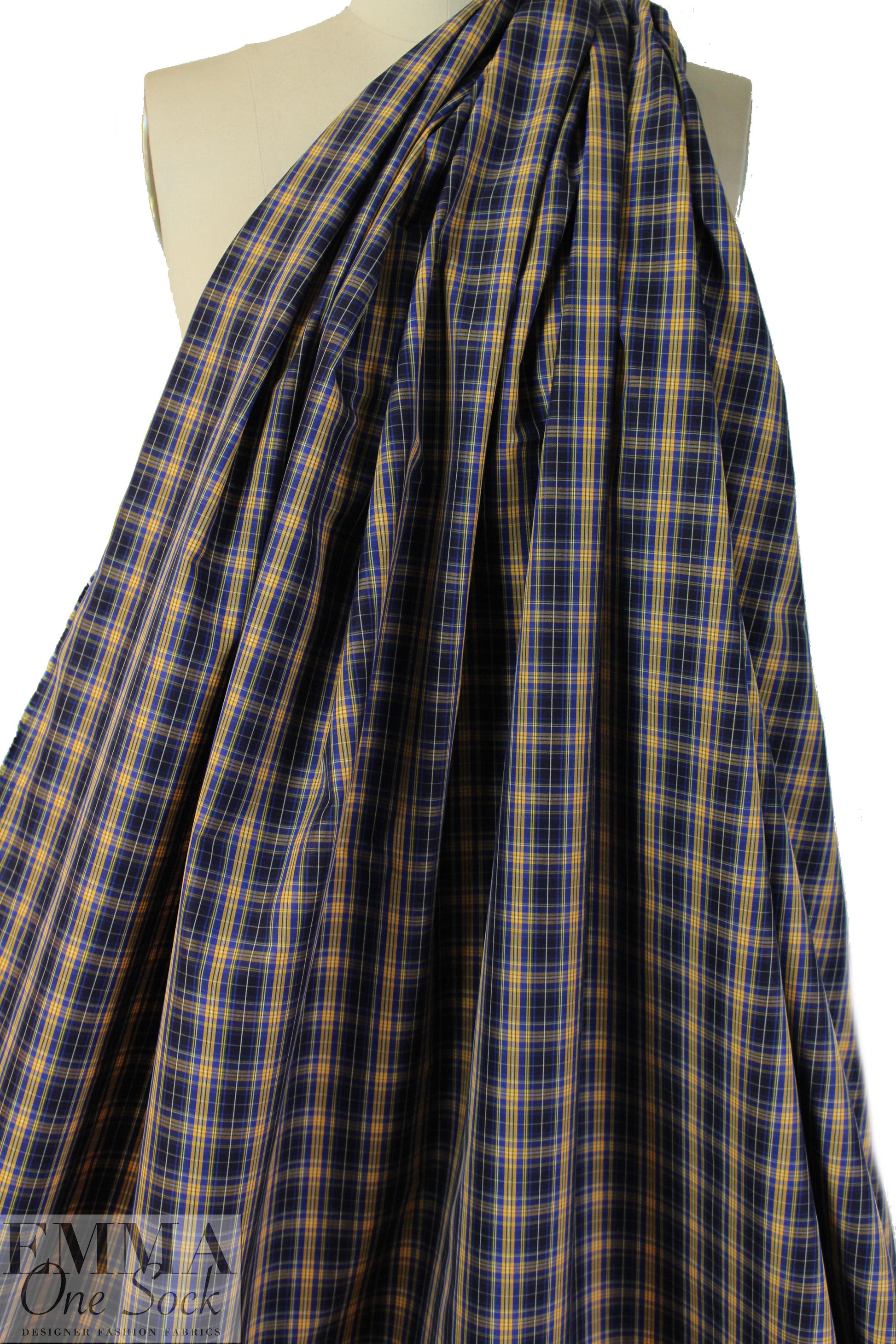 Br00ks Bros. blue/sunshine yarn-dyed plaid cotton shirting