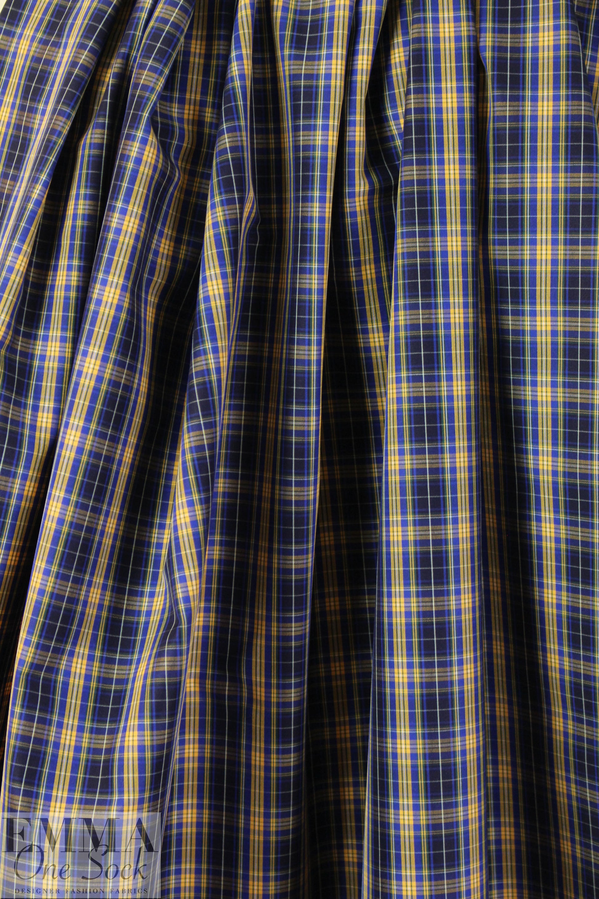 Br00ks Bros. blue/sunshine yarn-dyed plaid cotton shirting