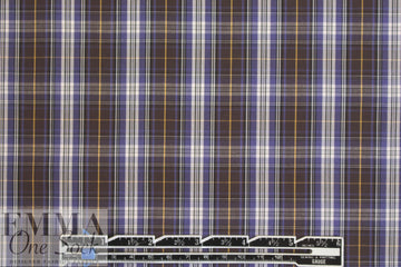 Br00ks Bros. choc/grape yarn-dyed plaid cotton shirting