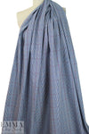 NY designer navy/brick yarn-dyed cotton stretch plaid 2 yd