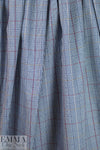 NY designer navy/brick yarn-dyed cotton stretch plaid 2 yd