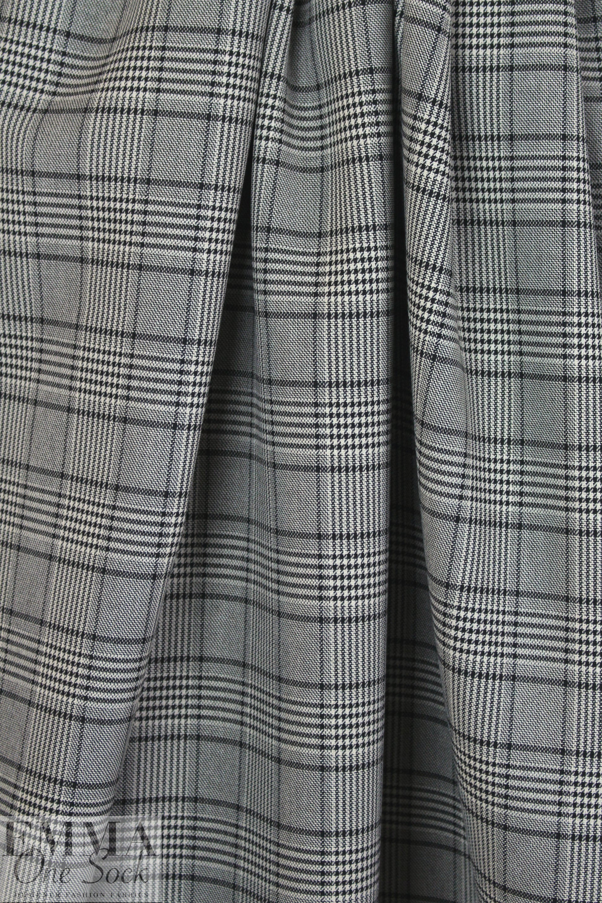 NY designer 2-sided yarn dyed plaid - black/white