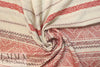 NY designer red/natural jacquard weave cotton blend woven