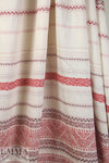 NY designer red/natural jacquard weave cotton blend woven