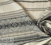 NY designer black/natural jacquard weave cotton blend woven 2 yd