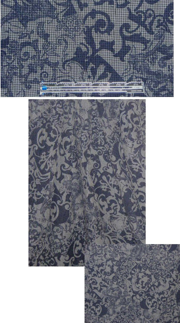 French overprinted gingham crinkle cotton blend