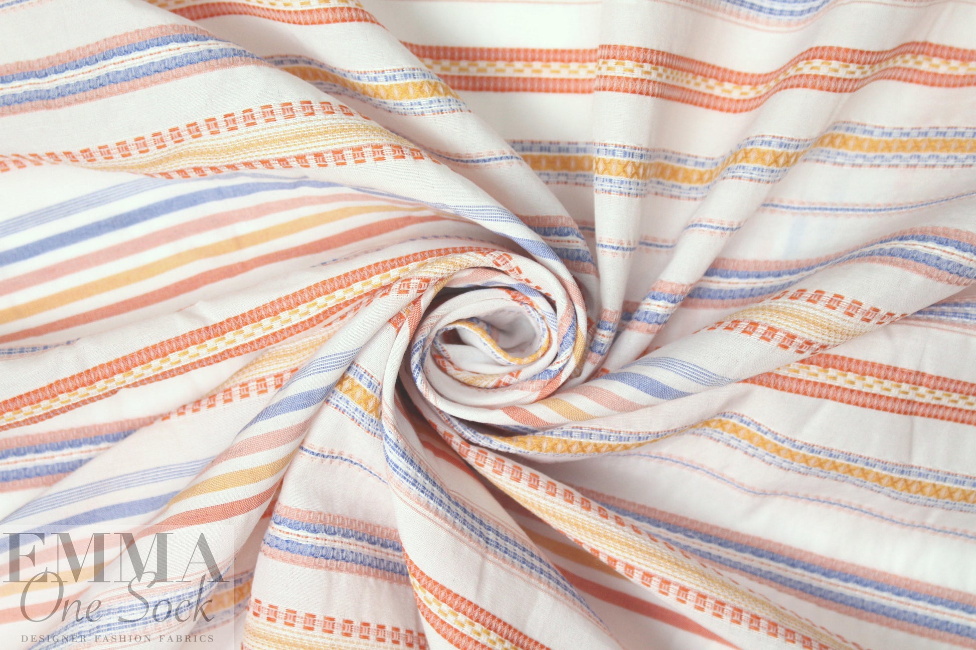 NY designer cotton blend yarn-dye striped woven