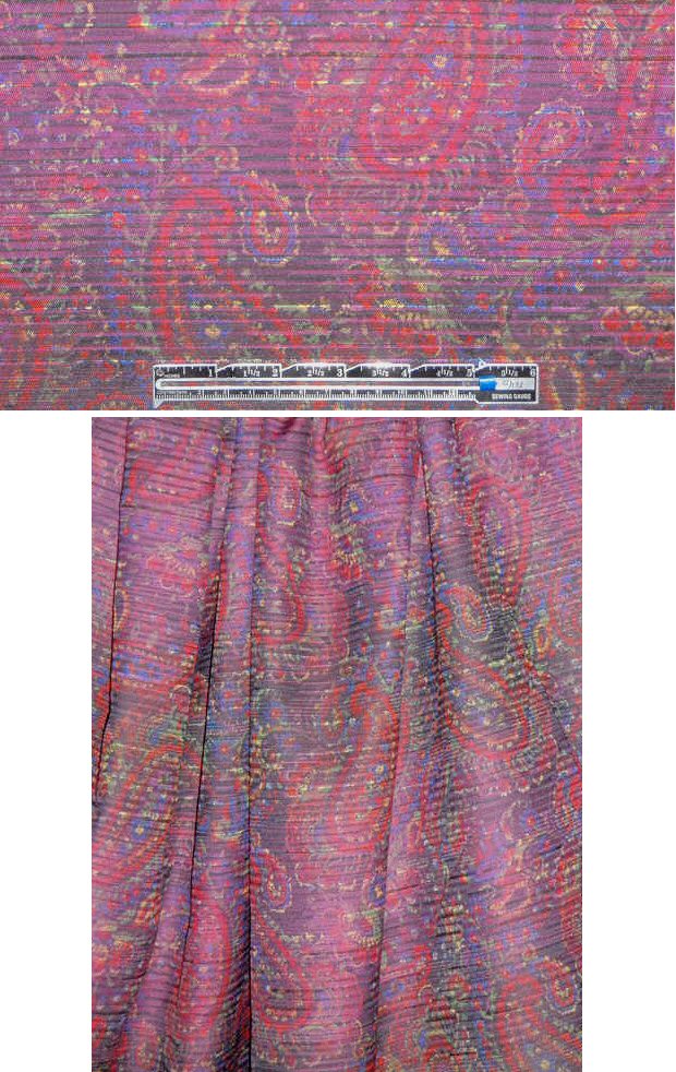 Italian cotton blend paisley overprinted damask