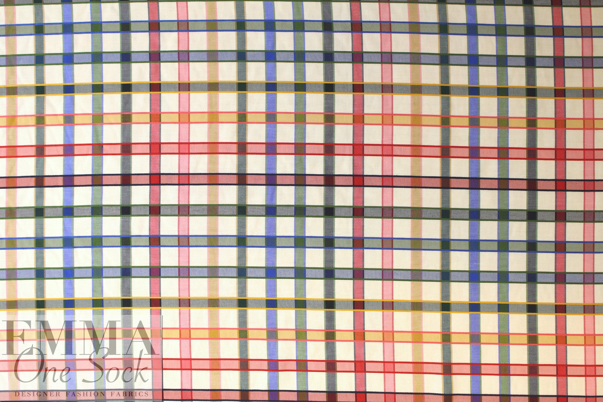 NY designer viscose/poly jacquard plaid shirting 1 yard