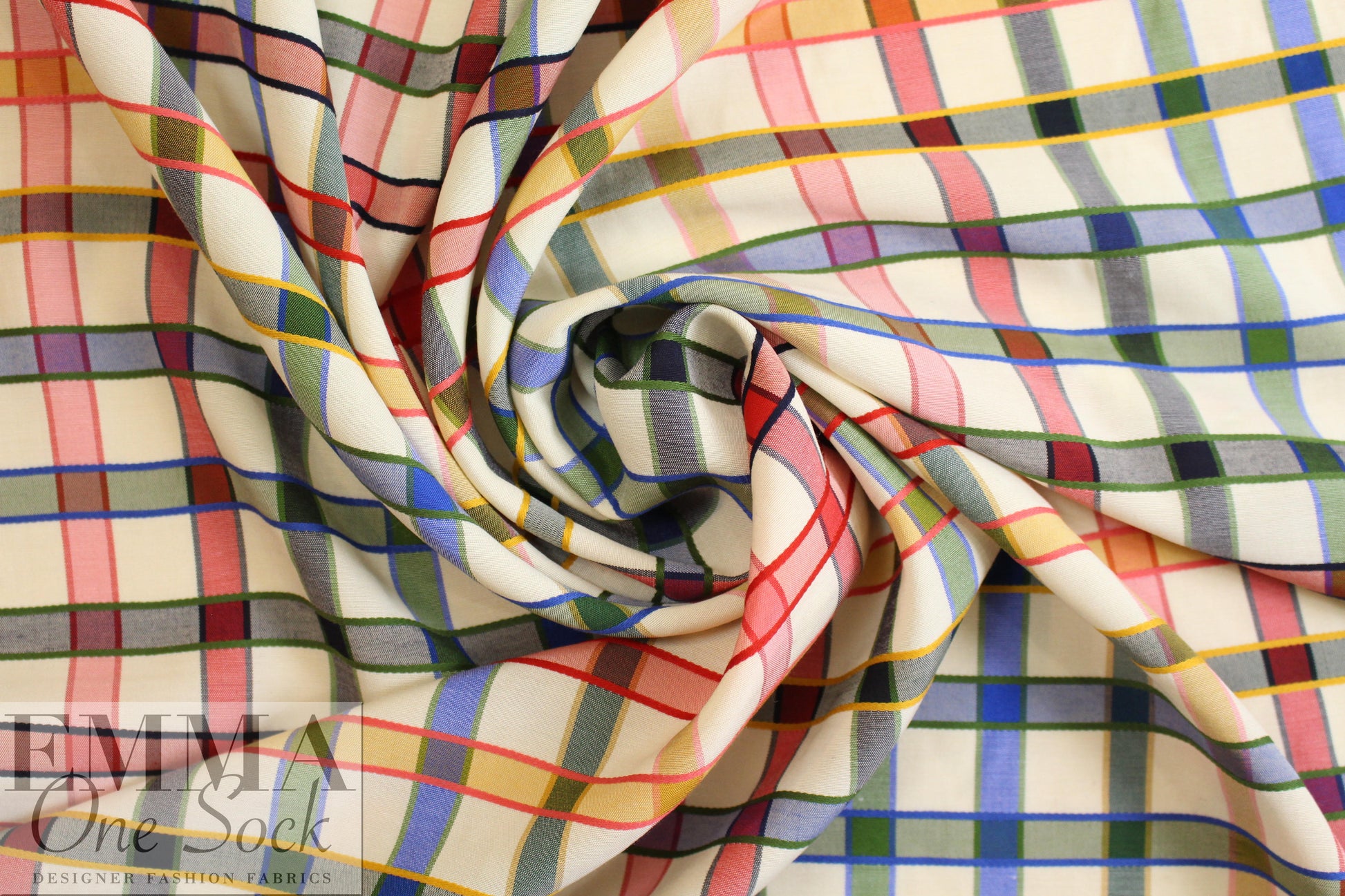 NY designer viscose/poly jacquard plaid shirting