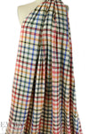 NY designer viscose/poly jacquard plaid shirting