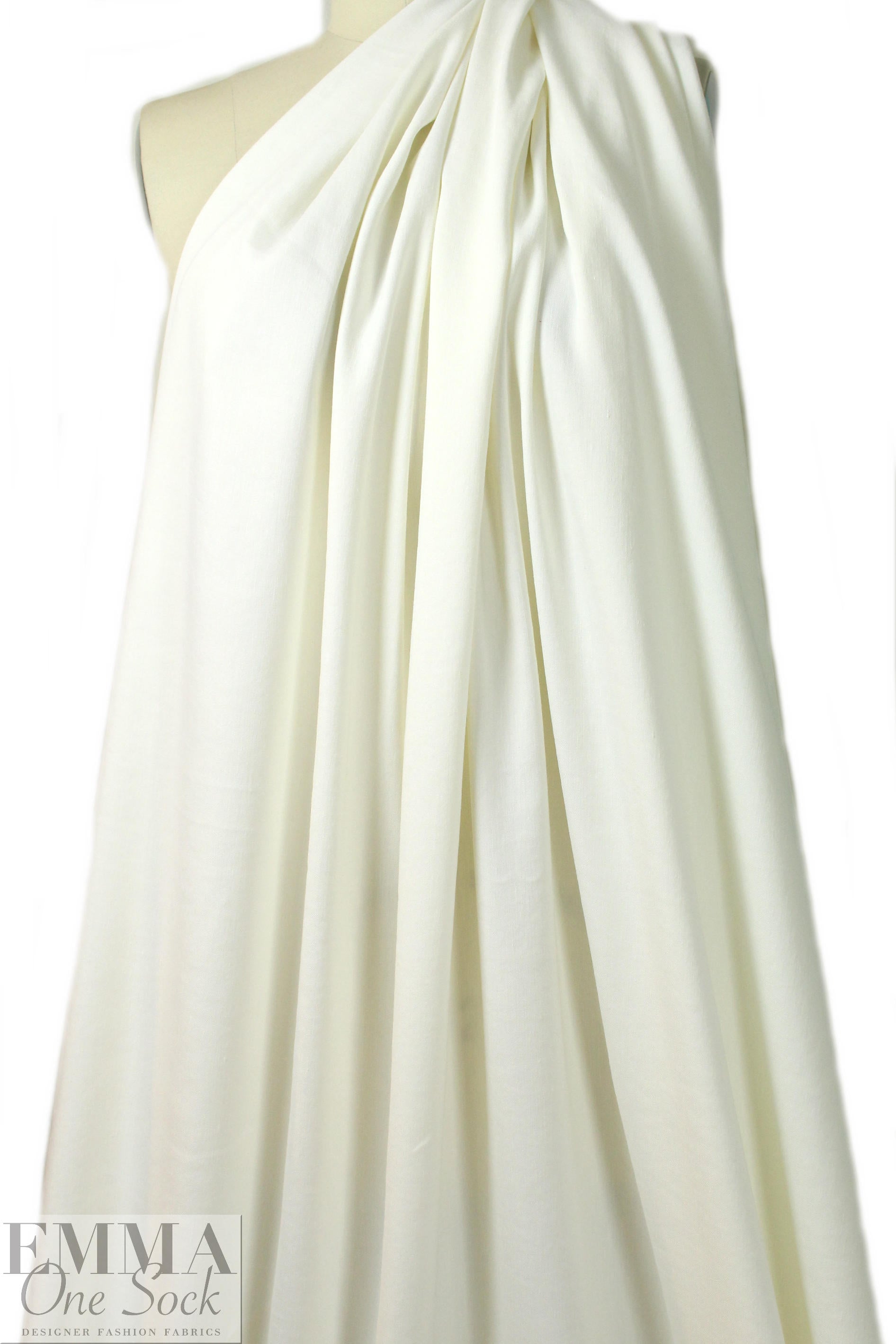 NY designer cotton/rayon stretch woven - creamy white 1 yard