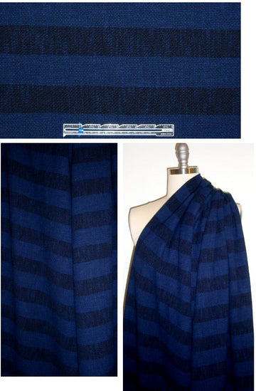 Japanese popcorn stitch striped sweater knit - navy/black