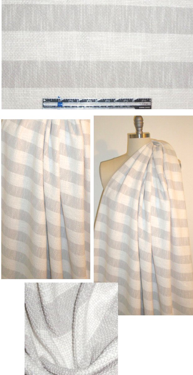 Japanese popcorn stitch striped sweater knit - cream/stone 1.25 yd