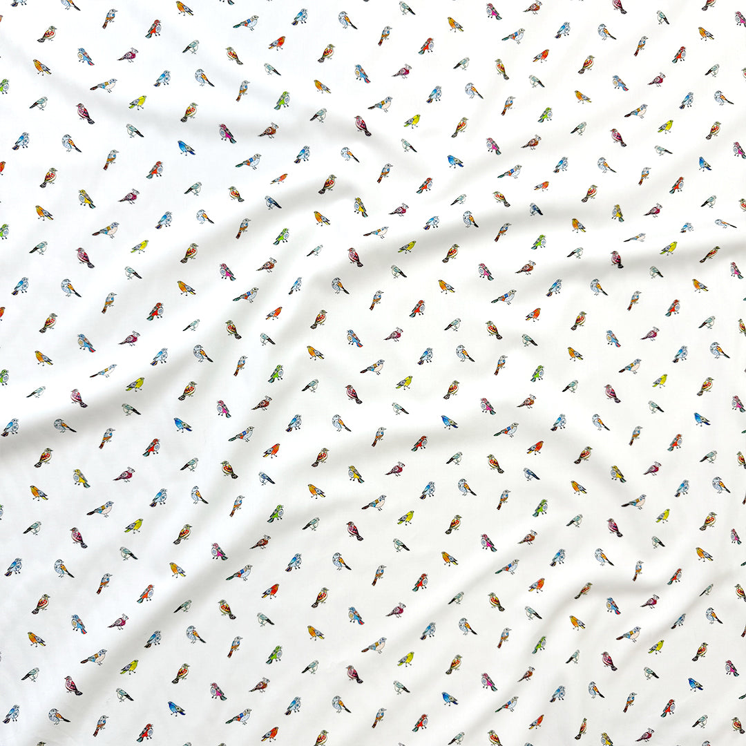 Italian 'bird trinkets' cotton poplin 2.25 yds
