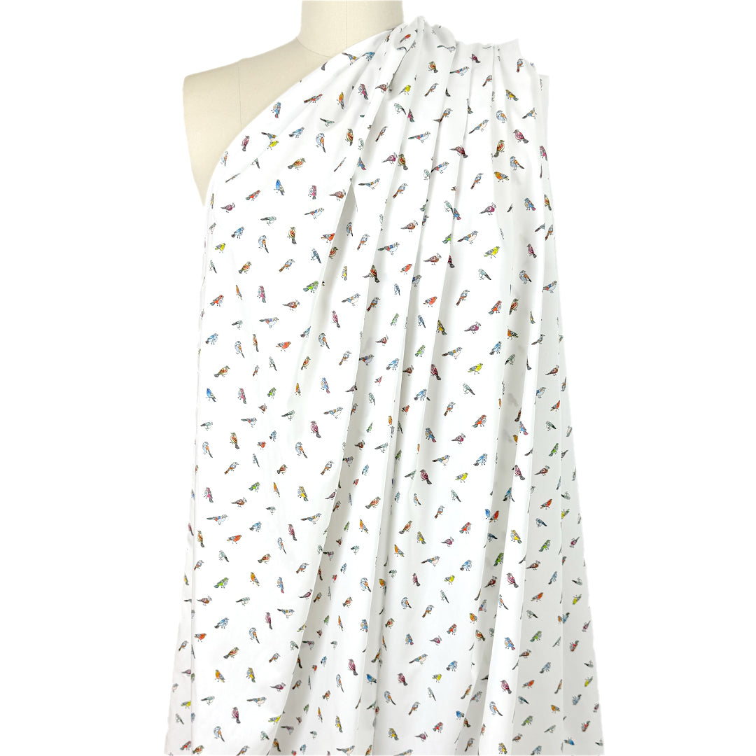 Italian 'bird trinkets' cotton poplin .875 yds