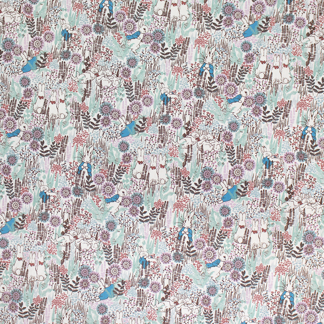 'bunny garden' cotton poplin