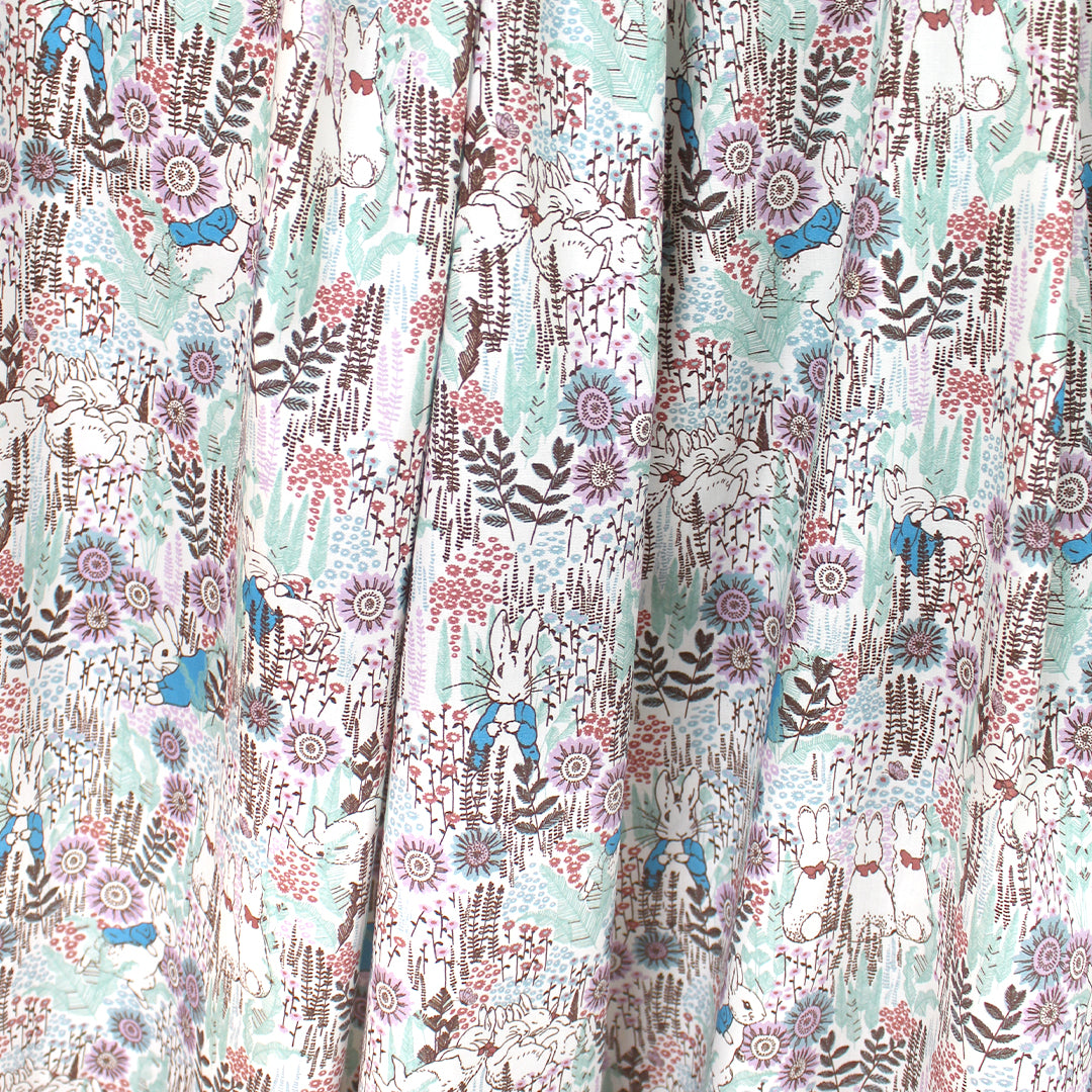 'bunny garden' cotton poplin