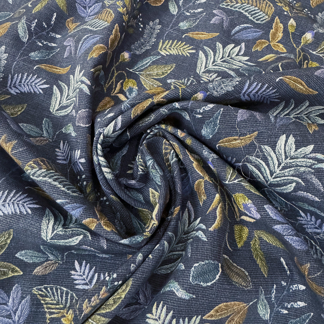Italian 'botanical embroidery' Liberty-esque cotton lawn 1.5 yds