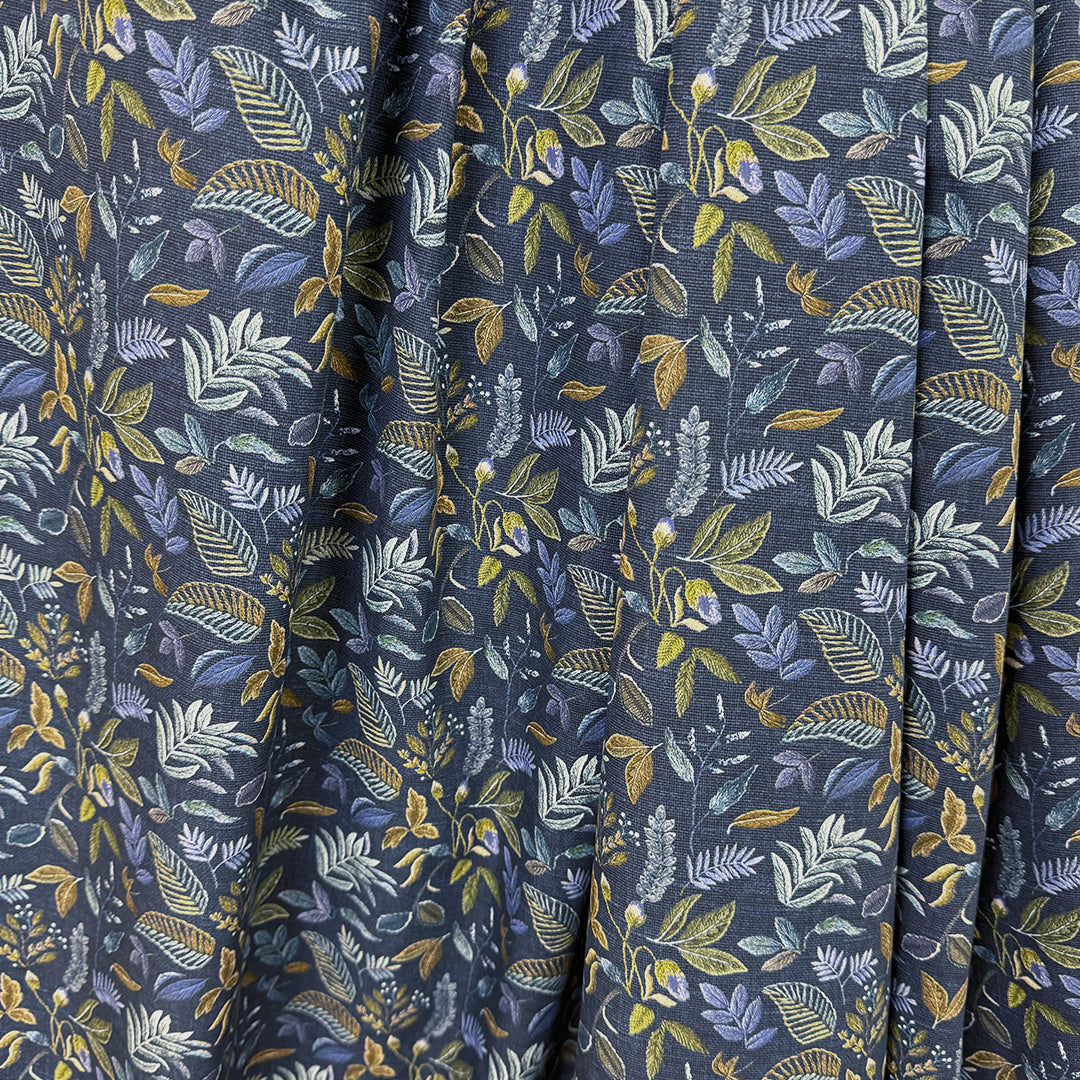 Italian 'botanical embroidery' Liberty-esque cotton lawn 1.5 yds