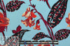 NY designer aqua/magenta garden cotton poplin