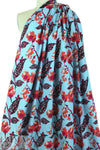 NY designer aqua/magenta garden cotton poplin