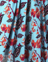 NY designer aqua/magenta garden cotton poplin 2 yd