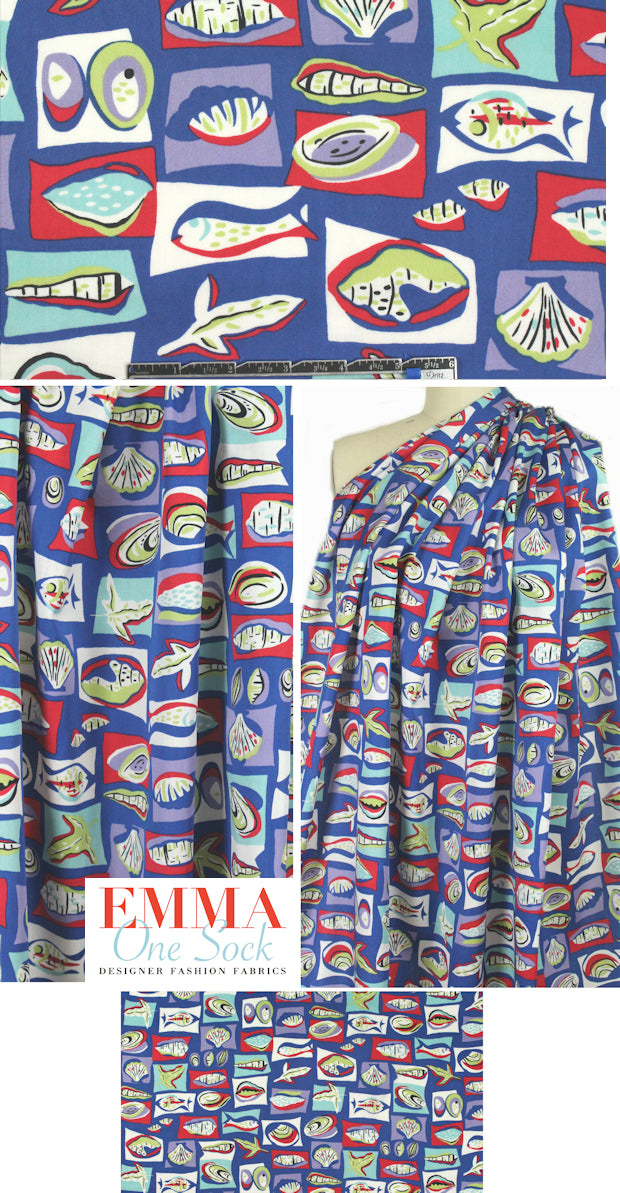 Reyn Sp00ner 'shell game' graphic fine cotton shirting
