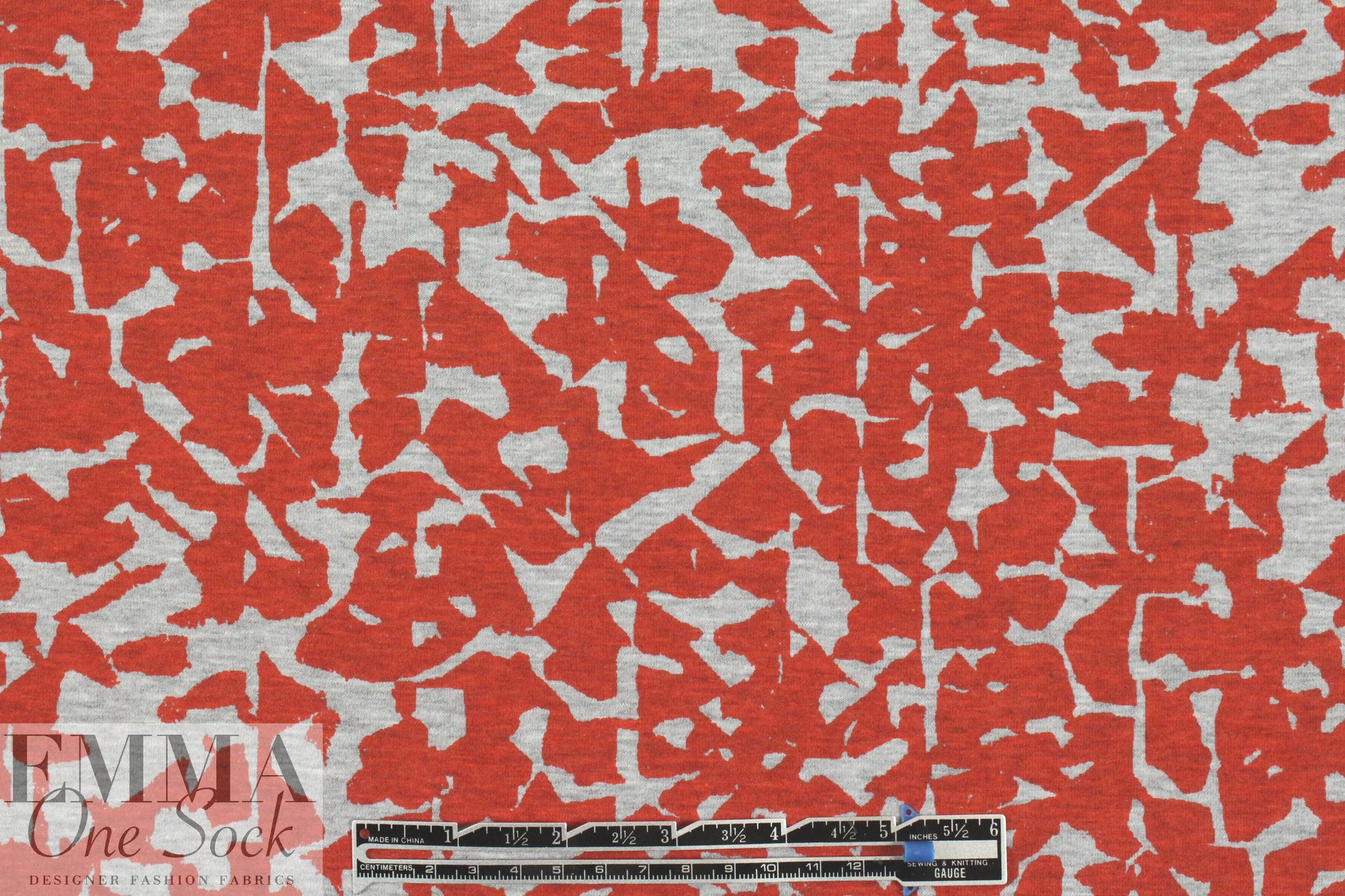 Rebecca Tayl0r red on gray heather cotton knit