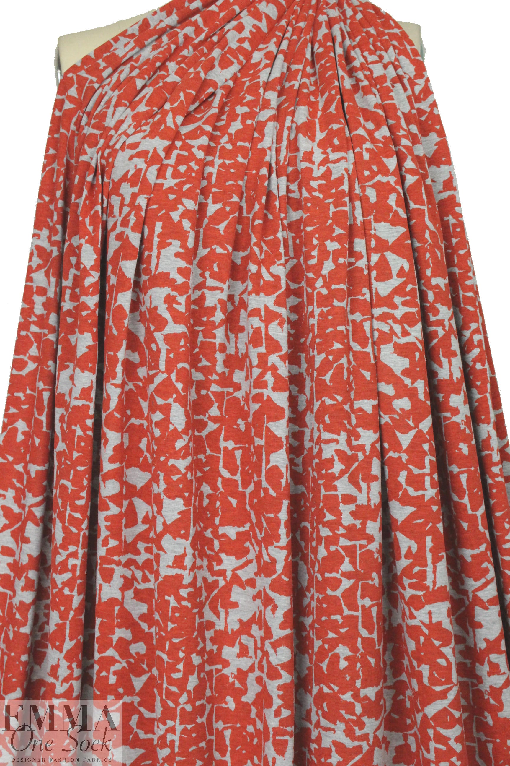 Rebecca Tayl0r red on gray heather cotton knit