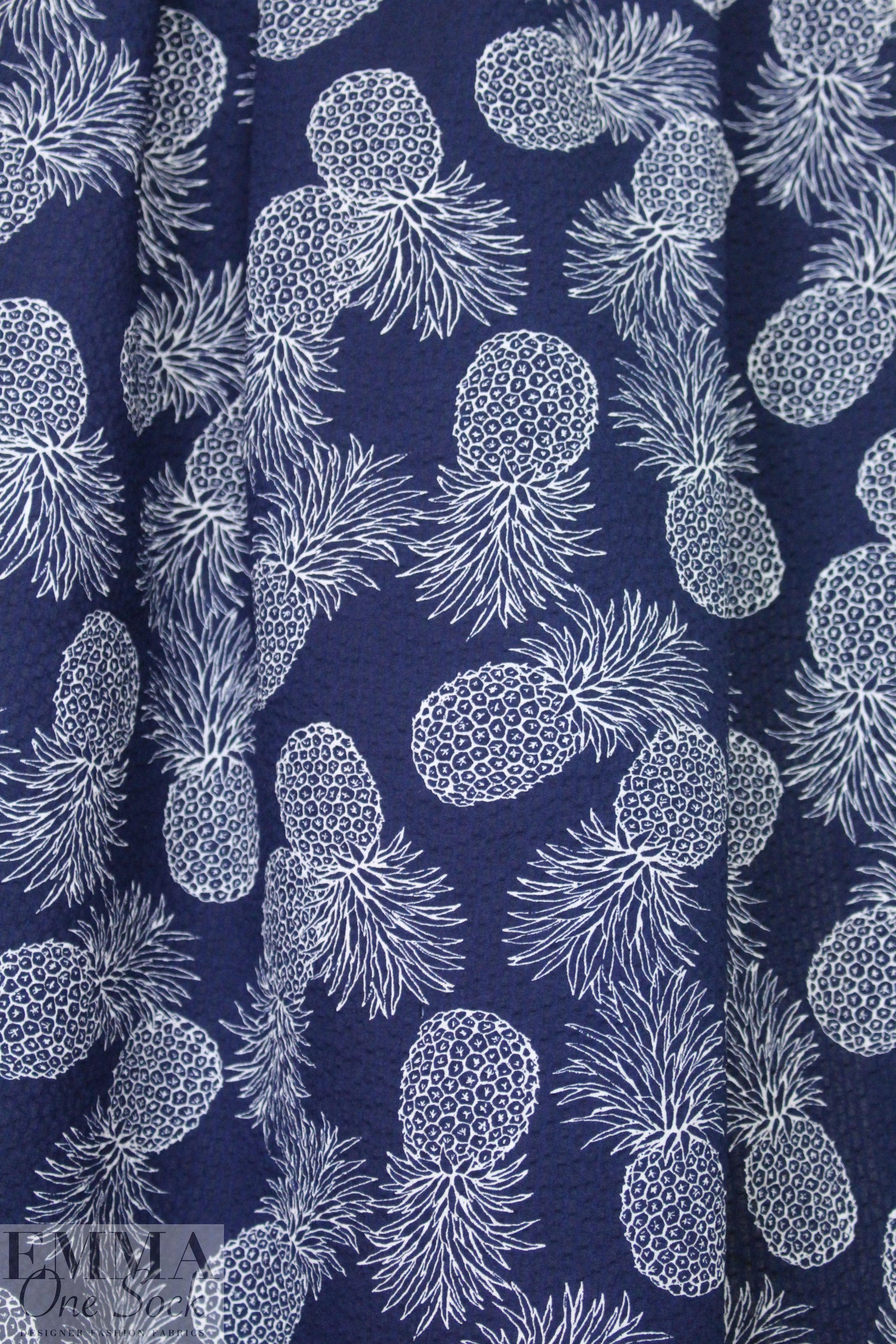 Japanese pineapple cotton pucker textured woven 1.75 yds