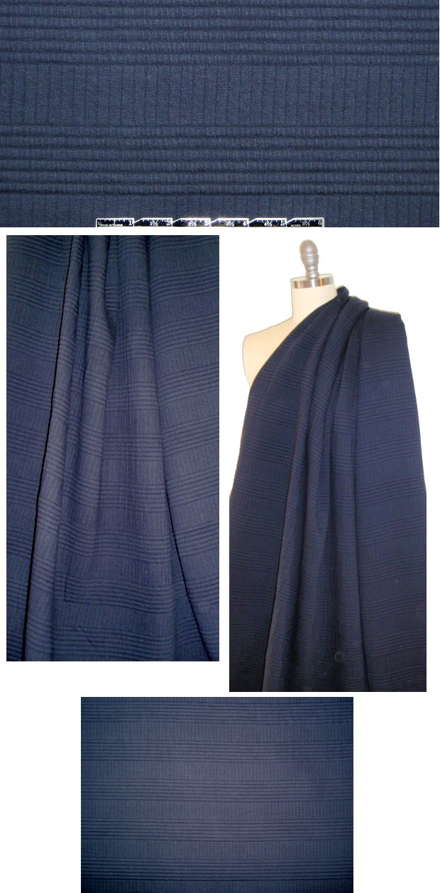 The0ry Italian 3-ply 'channel stitch' cotton - navy