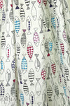 'go fish' cotton/rayon lightweight woven - white .875 yds